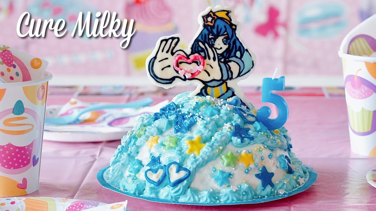 キュアミルキードレスケーキの作り方 お誕生日にプリキュアケーキ レシピ 海外向け日本の家庭料理動画 Ochikeron Cooklabo 英語で簡単料理動画