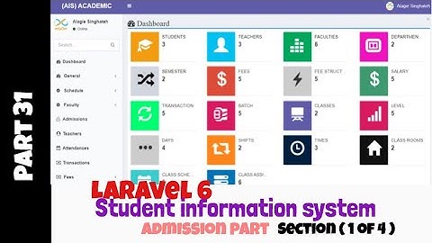 Laravel Student Information System Admission Part 31  Section ( 1 0f 4 )