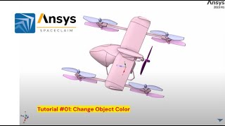 ANSYS SpaceClaim Tutorial | #01 Change Object Color - ANSYS 2023R1