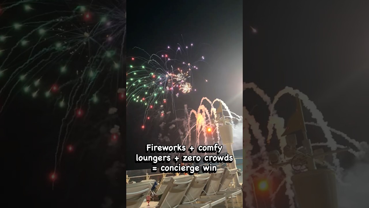 Concierge view of Disney Cruise Line fireworks! 🎇 #disneypodcast #disneycruiseline #disneycruise