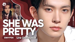 JYP x ENHYPEN - She Was Pretty (그녀는 예뻤다) (Line Distribution)