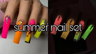 Summer Nail Set| Neon Glowing Acrylics✨| NEW @KairoseNailSupply Products!