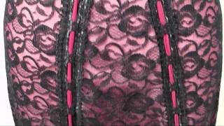 1960S Perlon Mini Slip In Burgundy Perlon And Black Lace