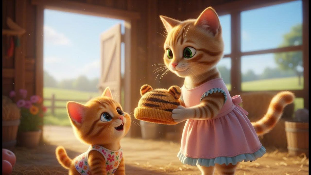 Must-See! Mama Cat Trims Fur on the Farm and Makes Tiger Hat For Kittens At Home