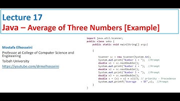 Lecture 17 Java |  Average of Three Numbers بالعربي
