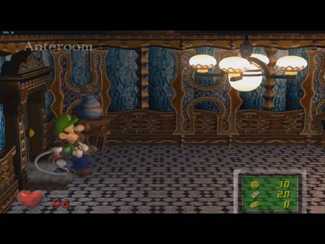Luigi's Mansion: First-Person Optimized & HD Textures, Wii Dolphin