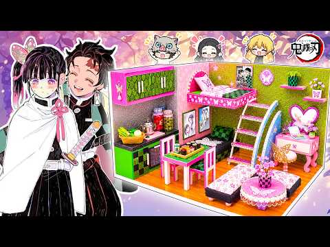 【鬼滅の刃】炭治郎とカナヲのミニチュア部屋を作ってみた🌸かわいい鬼滅ドールハウスDIY