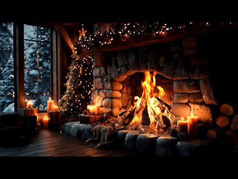 Cozy Xmas Fireplace 4K With Crackling Logs Relaxing Holiday Ambience For Stress Insomnia Relief 