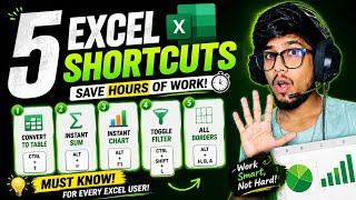 5 Excel Shortcuts That Will SAVE HOURS! 🤯 | Must-Know Excel Tricks