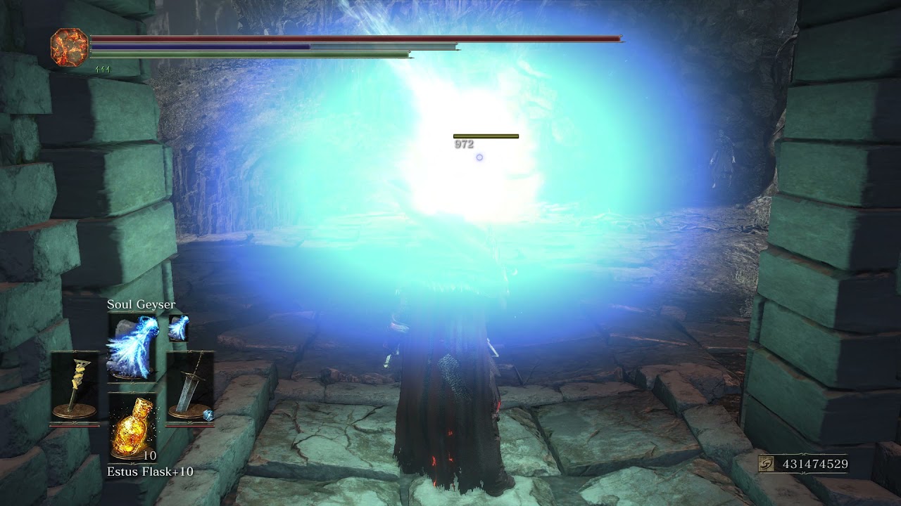 Dark Souls 3 Cinders Mod Sorcery Showcase - Soul Geyser and Crystal Soul Geyser