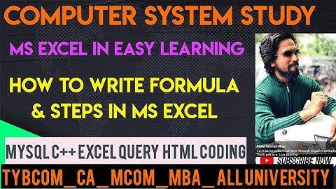 Q2 #MS_Excel Step& Formula Row & Column Simple Way 8marks Computer APPLICATION IT SYSTEM TYBCOM SEM5