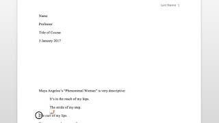 MLA Format Poetry Quotations Longer Than Three Lines
