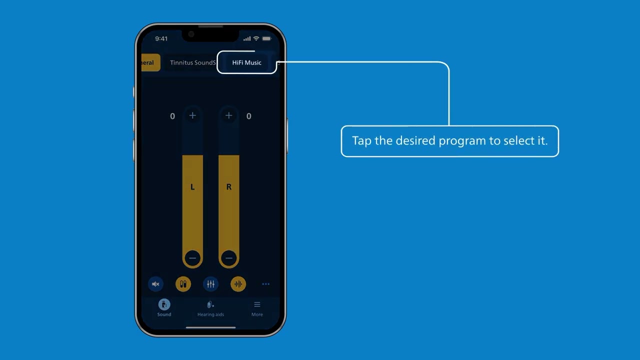 How to change program in Philips HearLink 2 app