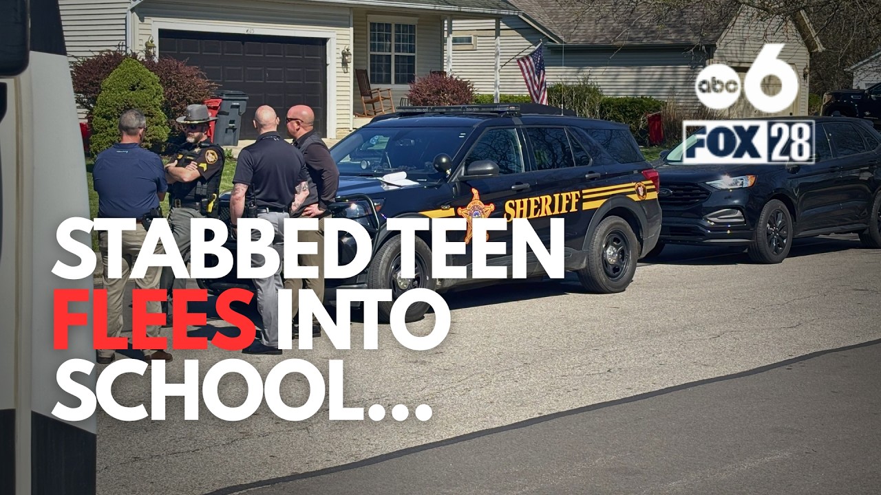 School locked down after student arrives with stab wound - YouTube