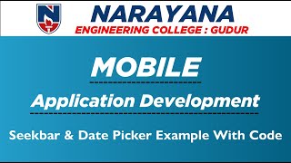 MOBILE APPLICATION DEVELOPMENT  | MAD | SEEK BAR AND DATE PICKER EXAMPLE WITH CODE