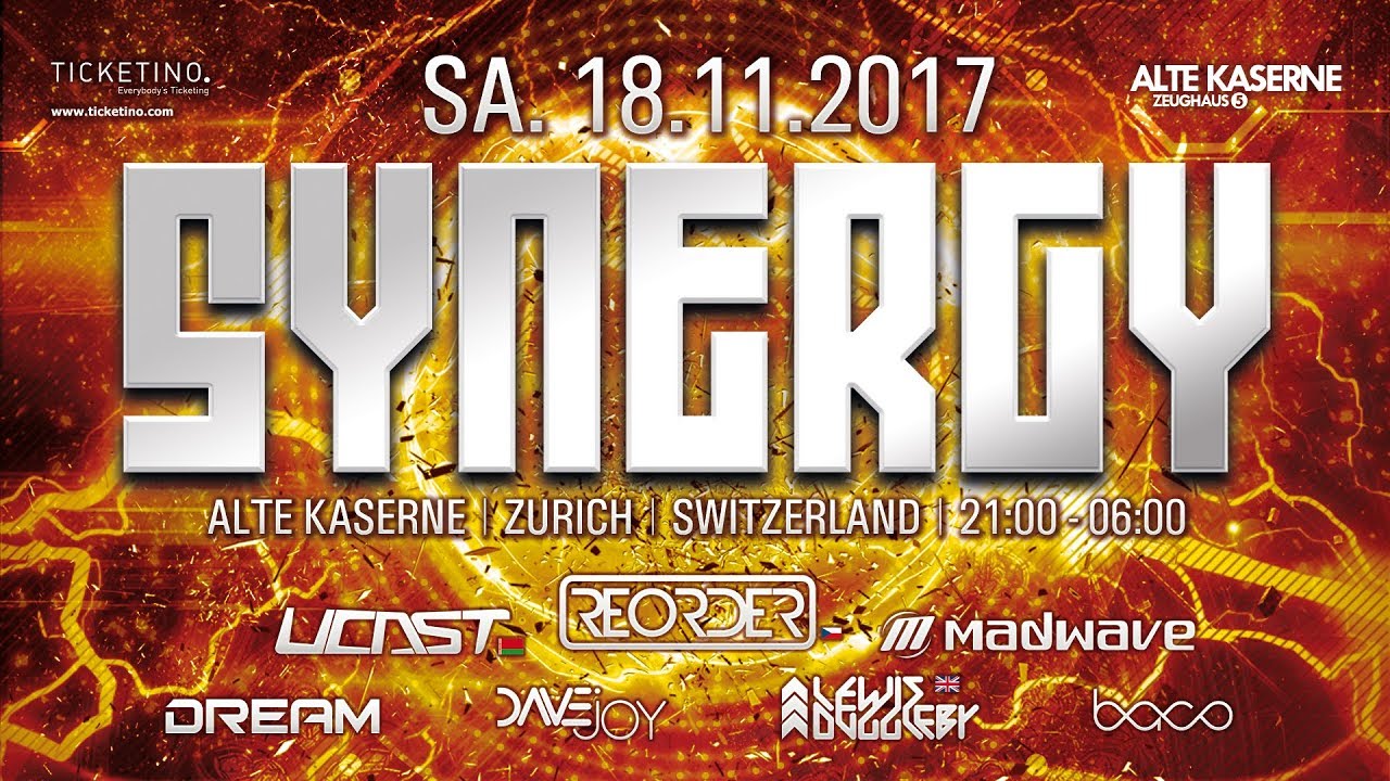[Teaser] SYNERGY w/ ReOrder, UCast, Madwave & more @ Alte Kaserne, Zurich (18.11.2017)