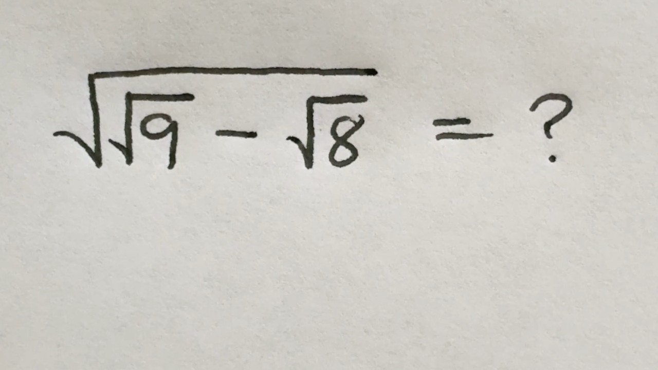 A Very Nice Square Root Problem | Can you solve this? | Math Olympiad ...