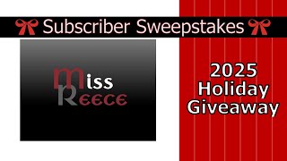 2025 Holiday Giveaway for Subscribers!