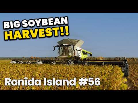 BIG SOYBEAN HARVEST & NEW FAM SILO!! Ronîda Island FS25 Timelapse Farming Simulator 25 Ep 56
