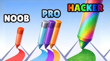 NOOB vs PRO vs HACKER in Pencil Rush 3D