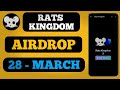 rats kingdom airdrop update today rats kingdom listing date rats kingdom ki listing date