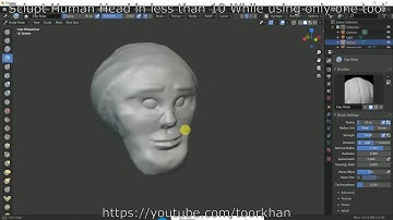 Blender 2.9 Tutorial, Sculpting, Head Modeling, Complete, Beginner, Less than 10 Minutes