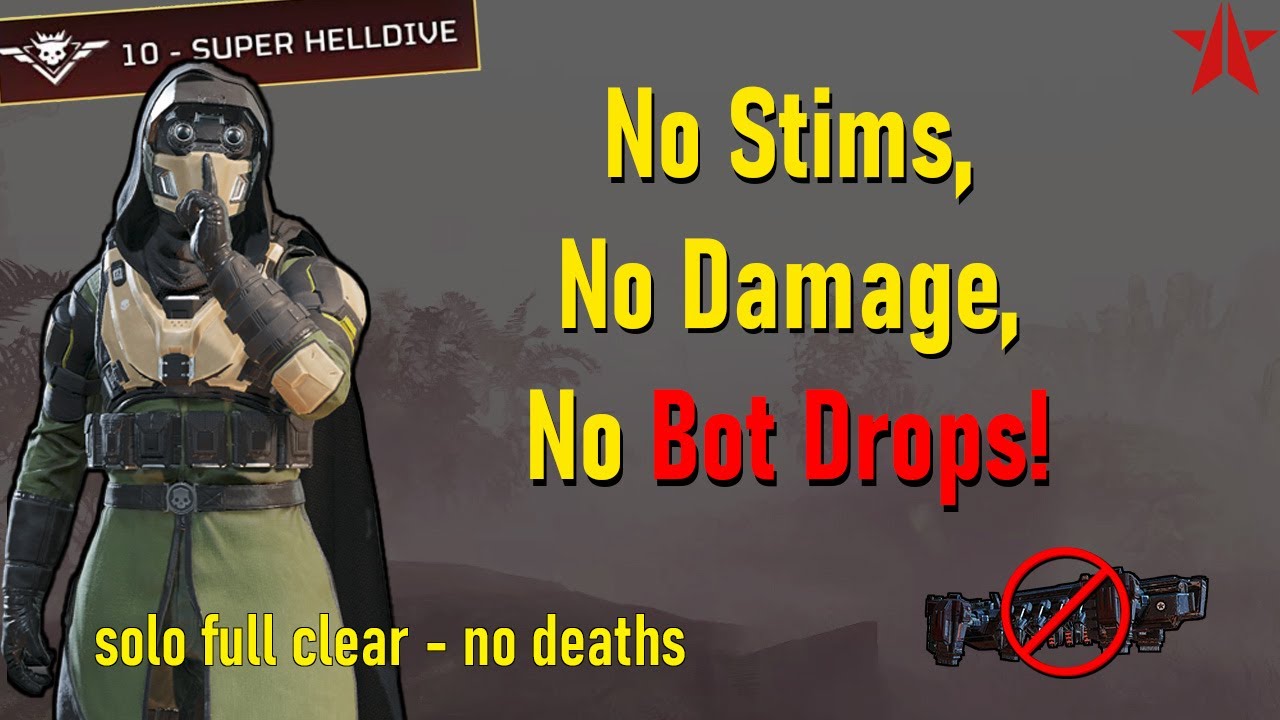 Helldivers 2 - Stimless Stealth, no damage, no Bot Drops (solo full clear, Max Difficulty)