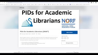 LIR Group Webinar June 4th 2024 - PIDs for Academic Librarians