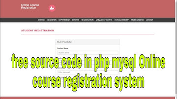 free source code in php mysql Online course registration system