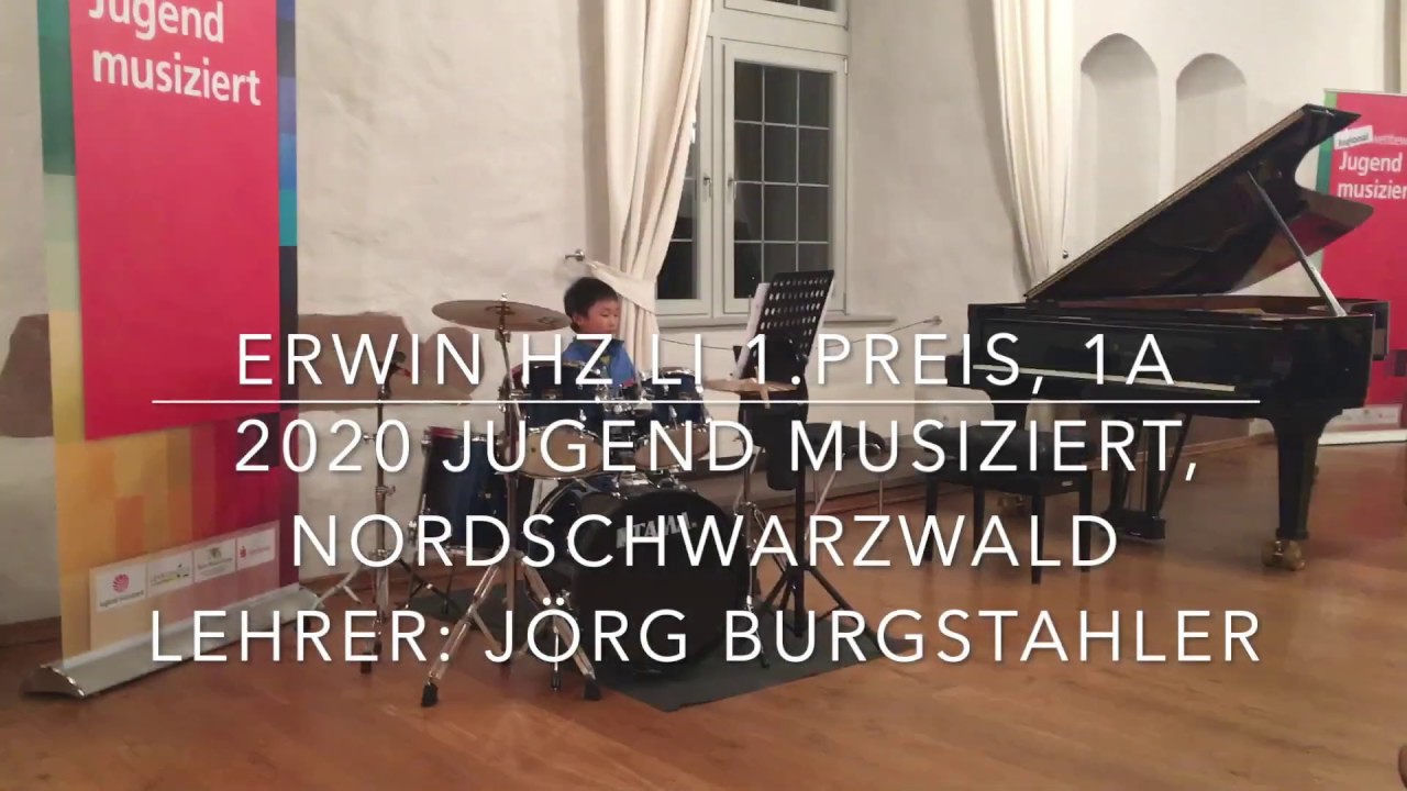 Erwin HZ Li (7 Jahr), Preisträger Konzert, 2020 Jugend musiziert, Schlagzeug 1a, 1. Preis