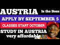 STUDY IN AUSTRIA|APPLY NOW|ADMISSIONS STILL OPEN IN AUSTRIA