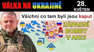28.květen: Ukrajinci použili západní JDAM bomby na ruské síly  a materiál v nových pozicích