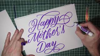How to Write Happy Mothers Day in Calligraphy (Fancy)
