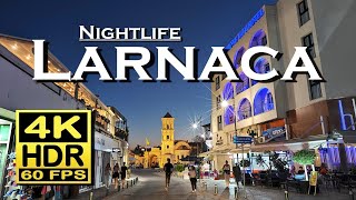Ларнака Ночная жизнь и вечер Кипра 4K60fps HDR UHD Dolby Atmos 💖 Лучшие места 👀 пешеходная экскурсия