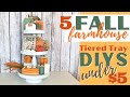 FARMHOUSE FALL TIERED TRAY DECOR | NEW FALL DIYS | MAKE YOUR OWN FALL TIERED TRAY DECOR | 5 UNDER &5