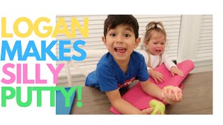 Logan Makes Silly Putty Diy