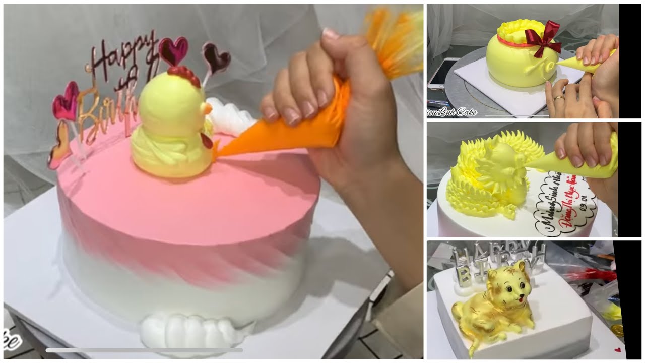 Cách làm bánh kem con gà, con cọp, con rồng, bánh kem túi vàng | dieulinhcake