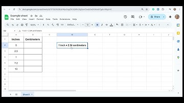 How to Convert Inches to Centimeters in Google Sheets