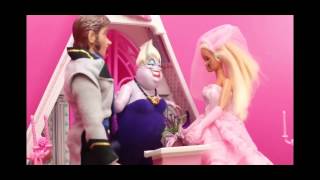 Barbie WEDDING to Frozen Disney Hans Elsa Anna Kids Vintage Wedding Chapel DisneyCarToys