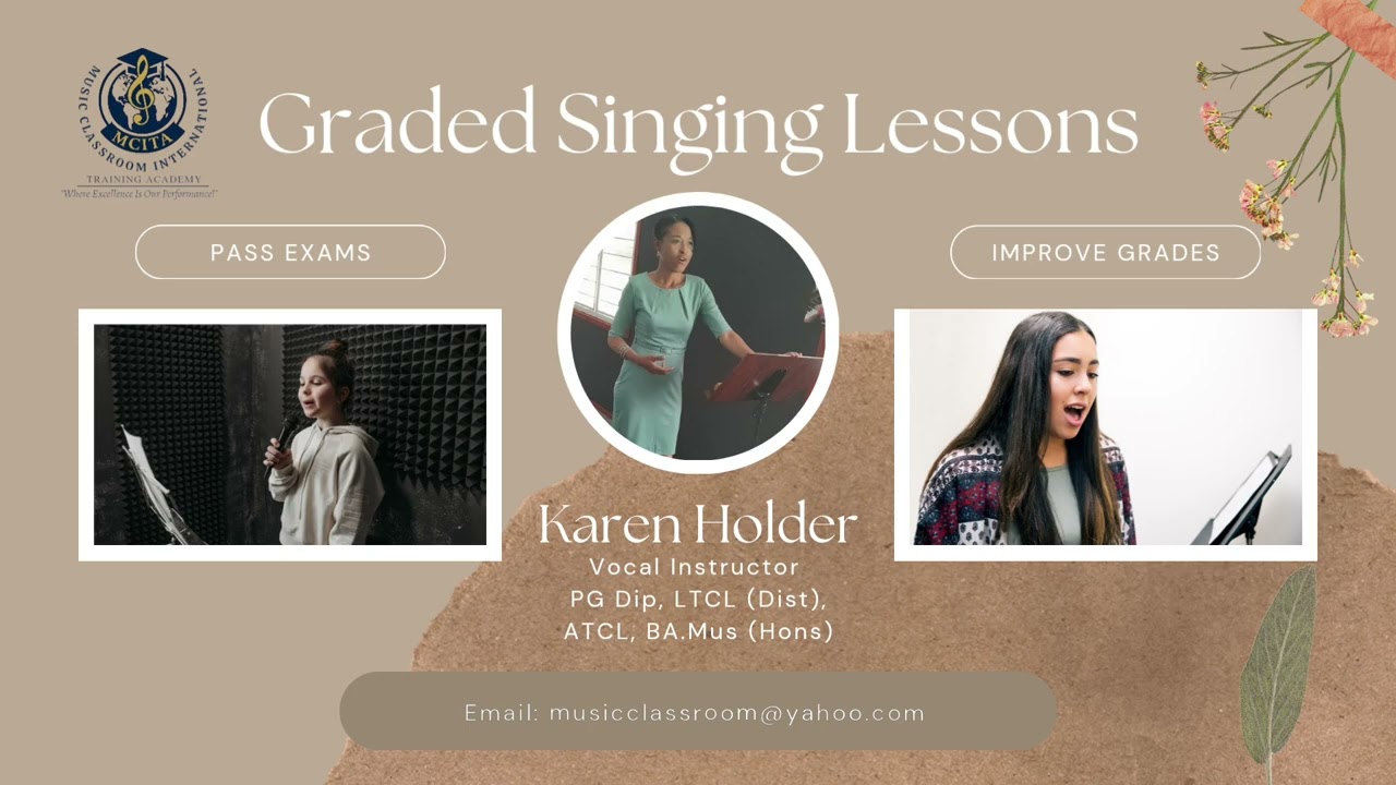 Graded Singing Lessons: ABRSM, Trinity College London. Grades 1-8.