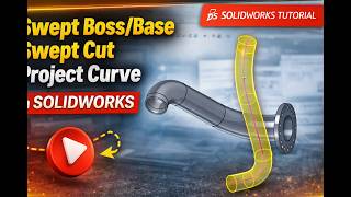 SolidWorks Project Curve + Sweep Features FULL Tutorial