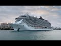 MSC Seascape Departure from Miami - Cruise Ship Sailing Away - February 2024