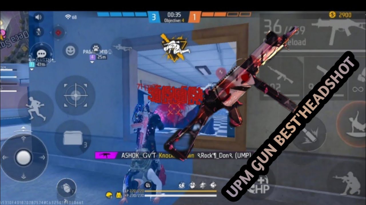 How To Clash Squad Renked Match Free Fire Max Upm Gun ka best Headshot