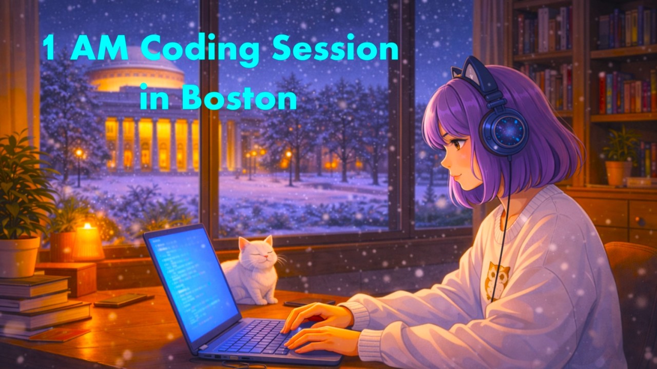 1AM Coding Session in Snowy Boston ❄️ Deep Focus Lo-fi
