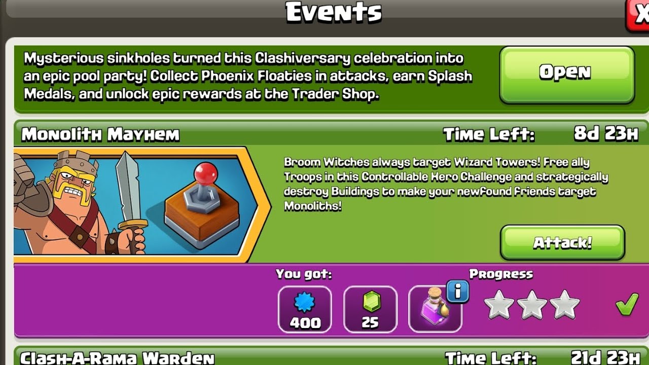 Monolith Mayhem event clash of clans | Easy three star strategy 