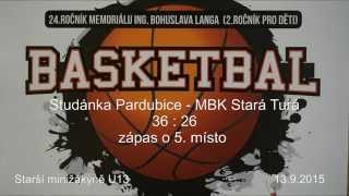 2015 0913 Basket U13 Turnaj Ústí nad Orlicí _ Studánka Pardubice - MBK Stará Turá   o 5  místo