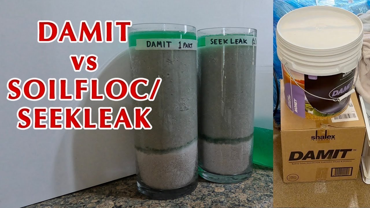 Pond and Dam Leak Repair Soilfloc VS Damit Side by Side Polymer Test