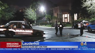 Breaking Overnight: Police Car Set On Fire Outside of Lauderhill Synagogue