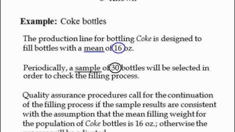 Adv Business Statistics lecture 1 (3 of 5) -- Hypothesis testing involving one population mean