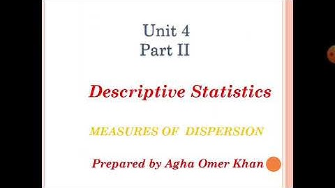 Introduction Descriptive statistics|| measures of dispersion ||b.ed||code 8614||aiou